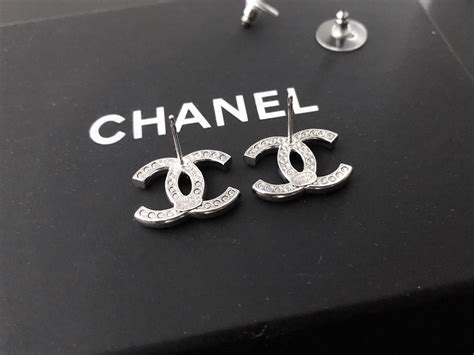 large chanel stud earrings|authentic chanel logo stud earrings.